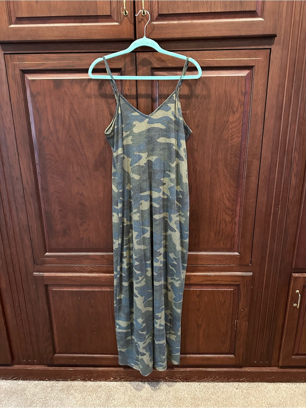 Three Bird Nest Camo maxi dress sz M